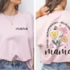 Mama Flower T-Shirt, Spring Floral T-Shirt, The Best Idea for Mother's Day Gift