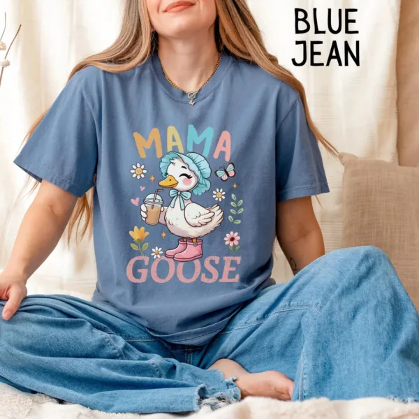 Mama-Goose-T-Shirt-Funny-Animal-Mom-Shirt-Comfort-Colors-1717-Tee-Goose-Graphic-Tee-Vintage-Style-Mom-Gift-Mothers-Day-Present-1-1.jpg Mama Goose, Funny Animal Mom, Vintage Style Mom Gift T-shirt, Happy Mother's Day, The Best Gift for Women