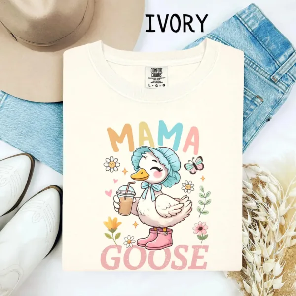 Mama-Goose-T-Shirt-Funny-Animal-Mom-Shirt-Comfort-Colors-1717-Tee-Goose-Graphic-Tee-Vintage-Style-Mom-Gift-Mothers-Day-Present-3-1.jpg Mama Goose, Funny Animal Mom, Vintage Style Mom Gift T-shirt, Happy Mother's Day, The Best Gift for Women