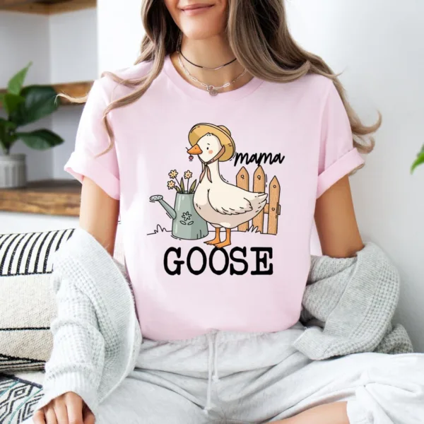 Mama-Goose-T-Shirt-Funny-Mom-Shirt-Cute-Goose-Mom-Shirt-Goose-Mama-Shirt-Mothers-Day-ShirtMama-Love-ShirtCute-Mom-ShirtGift-for-Mama-1-1.jpg Mama Goose, Funny Animal Mom, Cute Style Mom Gift T-shirt, Happy Mother's Day, The Best Gift for Women