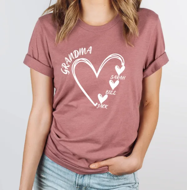 Mama-Shirt-Personalised-Shirt-Mum-T-Shirt-Custom-Grandma-Tee-Heart-Tshirt-New-Grandma-Gift-1.webp Grandma Shirt, Personalized Shirt, Mum T Shirt, Custom Grandma Tee, Heart T-shirt, New Grandma Gift