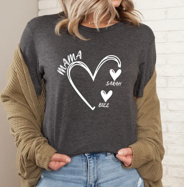 Mama-Shirt-Personalised-Shirt-Mum-T-Shirt-Custom-Grandma-Tee-Heart-Tshirt-New-Grandma-Gift-2.webp Grandma Shirt, Personalized Shirt, Mum T Shirt, Custom Grandma Tee, Heart T-shirt, New Grandma Gift