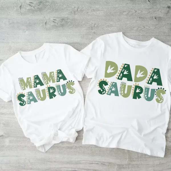 Mama Saurus, Dada Saurus Tees T-Shirt, Mother's Day, Father Day, Couple Matching, The Best Family Holiday Gift