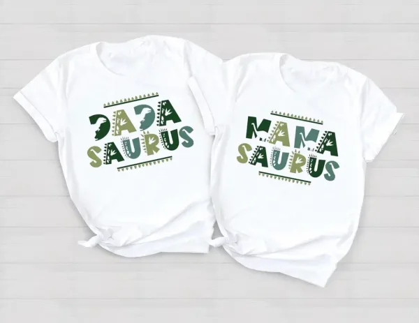 Mama Saurus, Dada Saurus Tees T-Shirt, Mother's Day, Father Day, Couple Matching, The Best Family Holiday Gift