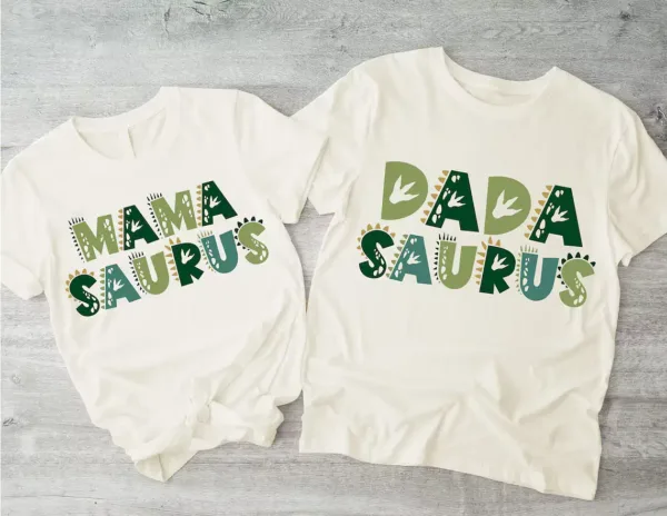 Mama Saurus, Dada Saurus Tees T-Shirt, Mother's Day, Father Day, Couple Matching, The Best Family Holiday Gift