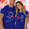 Couples Matching T-Shirt with Love and Magnet Design, The Best Family Matching Gift