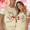 Couples Matching T-Shirt with Love and Magnet Design, The Best Family Matching Gift