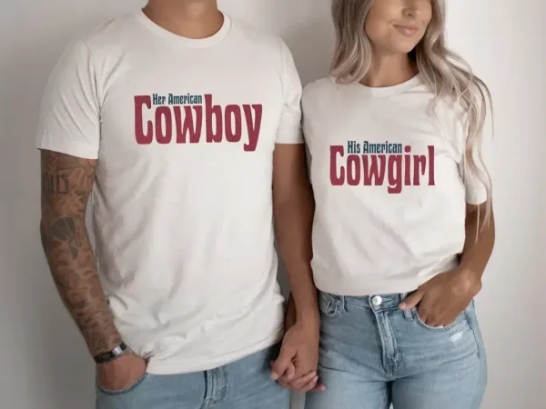 Matching-Couples-Rodeo-Shirts-1.webp Matching Couples Rodeo Shirts, Couple Country Western, Patriotic Couples T-Shirt, Cowboy Cowgirl Matching Tee, Husband Wife T-Shirt