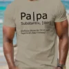 Men's Father'S Day Casual Black T-Shirt with German Quote - Short Sleeve, Crew Neck, Summer Top, Father's Day Gift, Geometric Print Shirt