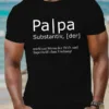 Men's Father'S Day Casual Black T-Shirt with German Quote - Short Sleeve, Crew Neck, Summer Top, Father's Day Gift, Geometric Print Shirt