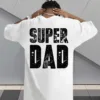 Men's Super Dad Graphic Tee - Casual & Stretchy Summer Short Sleeve T-Shirt, Black with Bold Letter Print, Round Neck, Perfect for Casual Attire