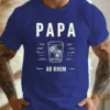 Mens-Casual-Crew-Neck-Short-Sleeve-T-Shirt-1.webp Casual Crew Neck Short Sleeve T-Shirt - Papa Au Rhum Rum Daddy Print Graphic Tee, Lightweight Summer Top with Geometric Design, Relaxed Fit T-Shirt