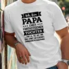 German Quote T-Shirt - Papa Humorous Design, Black with White Text & Star Decorations