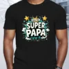 Mens-Super-Papa-Graphic-2.webp Men's Super Papa Graphic T-Shirt - Casual Summer Short Sleeve Tee with Bold Colorful Print, Fathers Day