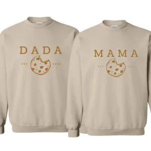 Milk And Cookies Sweatshirt, Family Matching First Birthday Crewneck Milk and Cookie Them