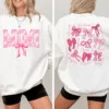 Mimi Pink Bow And Kids - Personalized Sweatshirt - Meaningful Gifts For Grandma, Mom, Wife Custom Sleeve