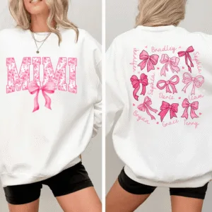 Mimi-Pink-Bow-And-Kids-V2-Personalized-Sweatshirt-With-Design-On-Sleeve-Meaningful-Gifts-For-Grandma-Mom-Wife-Custom-Sleeve-NH96-1-1.png Mimi Pink Bow And Kids - Personalized Sweatshirt - Meaningful Gifts For Grandma, Mom, Wife Custom Sleeve