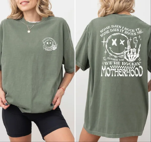 Motherhood-Some-Day-Rock-It-Some-Day-It-Rocks-Me-ShirtMama-Shirt-Rocker-Mom-Gifts-Mothers-Day-Gift-Rocker-Mama-Tee-LS882-1-1.jpg Motherhood, Some Days I Rock It , Mama Funny Tour T-Shirt, Happy Mother's Day, The Best Gift for Women