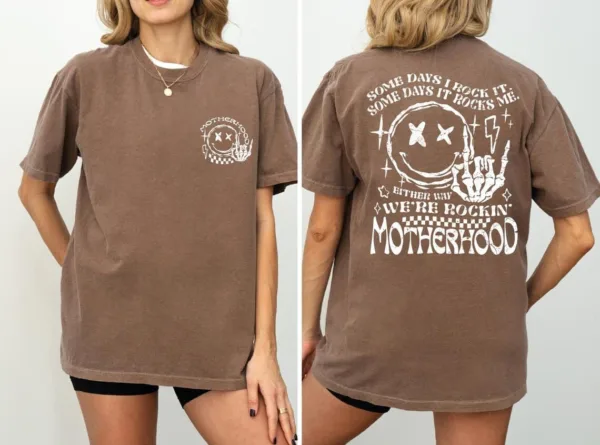 Motherhood-Some-Day-Rock-It-Some-Day-It-Rocks-Me-ShirtMama-Shirt-Rocker-Mom-Gifts-Mothers-Day-Gift-Rocker-Mama-Tee-LS882-2-1.jpg Motherhood, Some Days I Rock It , Mama Funny Tour T-Shirt, Happy Mother's Day, The Best Gift for Women