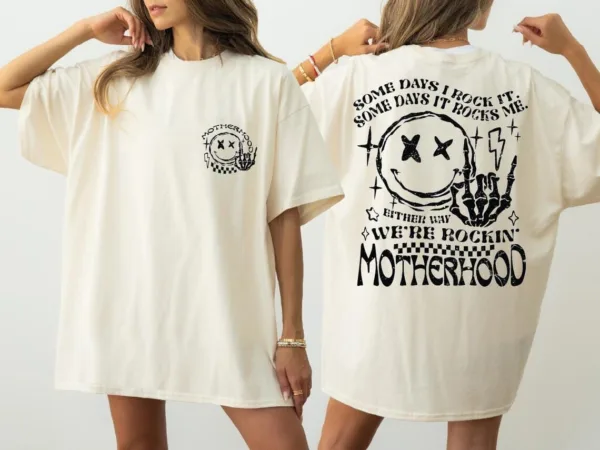 Motherhood-Some-Day-Rock-It-Some-Day-It-Rocks-Me-ShirtMama-Shirt-Rocker-Mom-Gifts-Mothers-Day-Gift-Rocker-Mama-Tee-LS882-3-1.jpg Motherhood, Some Days I Rock It , Mama Funny Tour T-Shirt, Happy Mother's Day, The Best Gift for Women