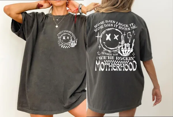Motherhood-Some-Day-Rock-It-Some-Day-It-Rocks-Me-ShirtMama-Shirt-Rocker-Mom-Gifts-Mothers-Day-Gift-Rocker-Mama-Tee-LS882-4-1.jpg Motherhood, Some Days I Rock It , Mama Funny Tour T-Shirt, Happy Mother's Day, The Best Gift for Women