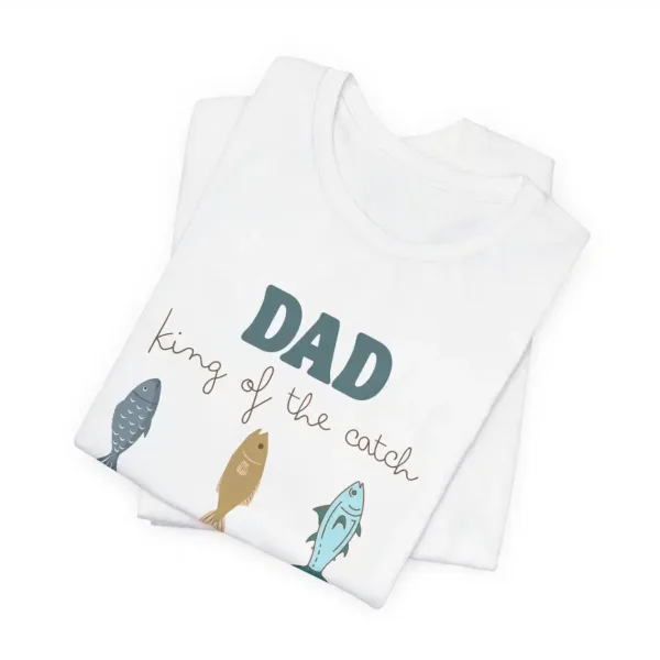Personalised Dad Fishing Shirt, King of the Catch T-Shirt with Kids' Names, Custom Father's Day Gift, Dad Birthday Gift, Summer Fishing Tee