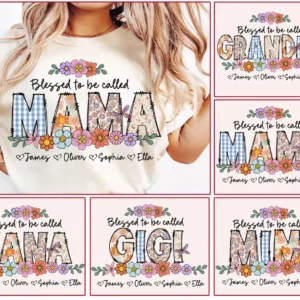 Personalize Blessed To Be Called Grandma, Custom Gigi with Name Kids Tee -  The Best Mothers Day Gift