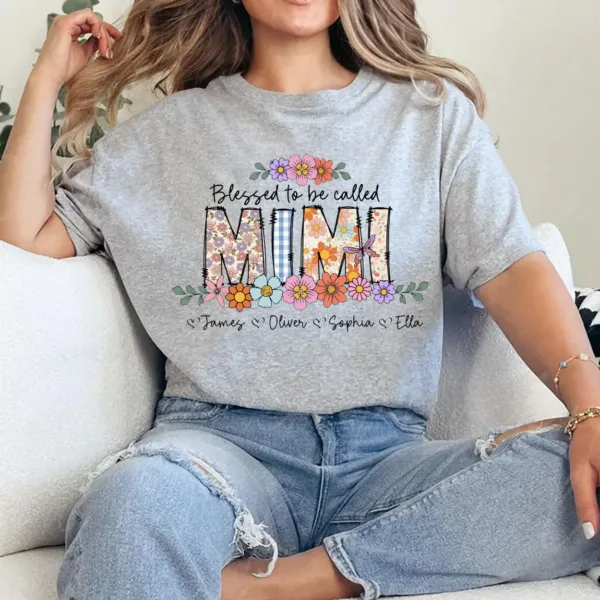Personalize Blessed To Be Called Grandma, Custom Gigi with Name Kids Tee -  The Best Mothers Day Gift