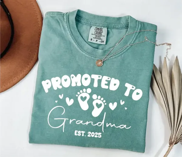 Personalize-Est-Grandma-Shirt-1.webp Personalize Est Grandma T-Shirt, Promoted To Grandma, Mothers Day Gift For Grandma, Granny Shirt, Gigi Mimi Shirt, Nana Shirt