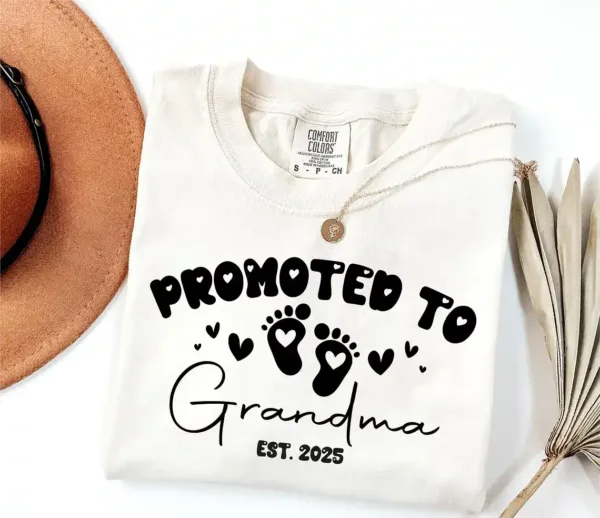 Personalize-Est-Grandma-Shirt-2.webp Personalize Est Grandma T-Shirt, Promoted To Grandma, Mothers Day Gift For Grandma, Granny Shirt, Gigi Mimi Shirt, Nana Shirt