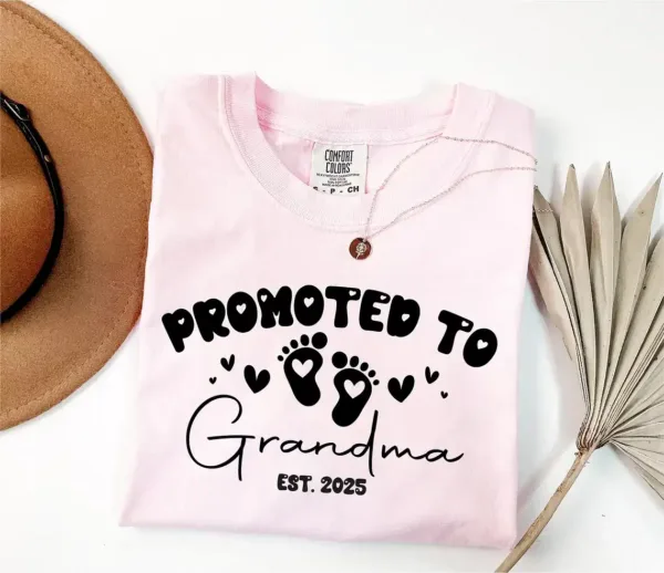 Personalize-Est-Grandma-Shirt-3.webp Personalize Est Grandma T-Shirt, Promoted To Grandma, Mothers Day Gift For Grandma, Granny Shirt, Gigi Mimi Shirt, Nana Shirt