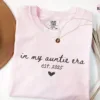 Personalized-Auntie-Est-2025-3.webp Personalized Auntie Est 2025 Shirt Comfort Colors? In My Auntie Era T-shirt, Cool Aunt Club, Pregnancy Announcement, Aunt Birthday Gift