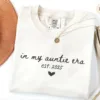 Personalized-Auntie-Est-2025-4.webp Personalized Auntie Est 2025 Shirt Comfort Colors? In My Auntie Era T-shirt, Cool Aunt Club, Pregnancy Announcement, Aunt Birthday Gift