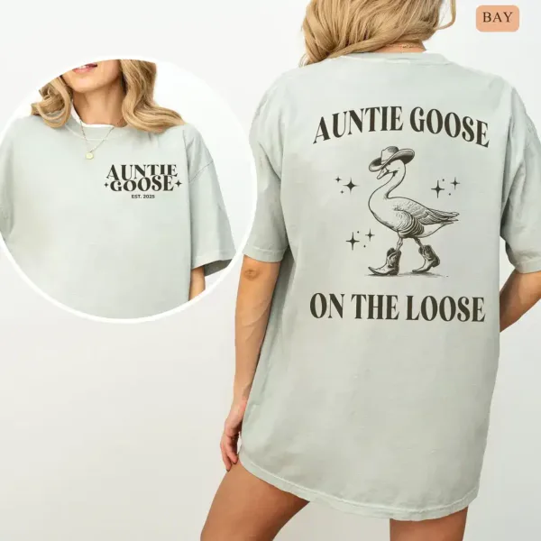 Personalized-Auntie-Silly-Goose-1.webp Personalized Auntie Silly Goose Shirt, Funny Goose Lover, One Silly Goose Birthday, Aunt Gift From Niece, Aunt Gift Nephew