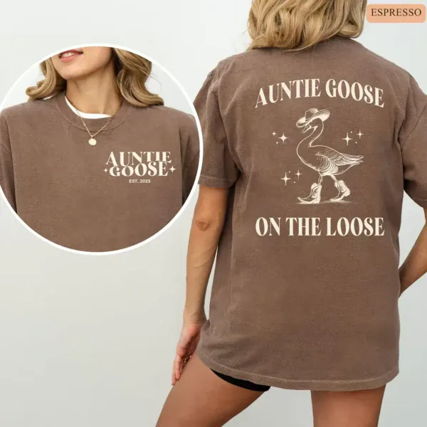 Personalized-Auntie-Silly-Goose-3.webp Personalized Auntie Silly Goose Shirt, Funny Goose Lover, One Silly Goose Birthday, Aunt Gift From Niece, Aunt Gift Nephew
