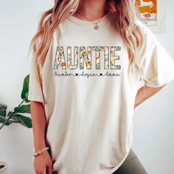 Personalized-Auntie-With-Kids-Name-Shirt-2.webp Personalized Auntie With Kids Name Shirt, Aunt Mothers Day Gift, Vintage Auntie Name Shirt, Mothers Day Gift For Auntie, Auntie Floral Shirt