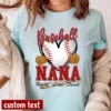 Personalized Baseball Grandma T-Shirt, Custom Baseball Mom with Kid's Name Shirt, Baseball Mimi Nana Tee -  The Best Mothers Day Gift