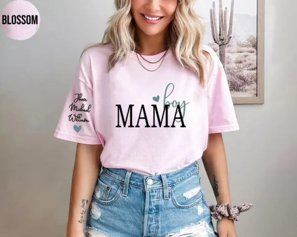 Personalized Boy Mama Shirt With Kid Names Tee -  The Best Mothers Day Gift