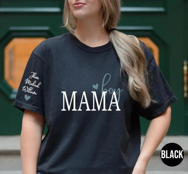 Personalized Boy Mama Shirt With Kid Names Tee -  The Best Mothers Day Gift