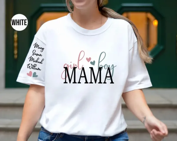 Personalized Boy Mama Shirt With Kid Names Tee -  The Best Mothers Day Gift