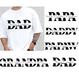 Personalized Father's Day Shirts, Custom Name Dad Daddy with Name Kids - The Best Father's Day Gift