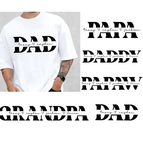 Personalized Father's Day Shirts, Custom Name Dad Daddy with Name Kids - The Best Father's Day Gift