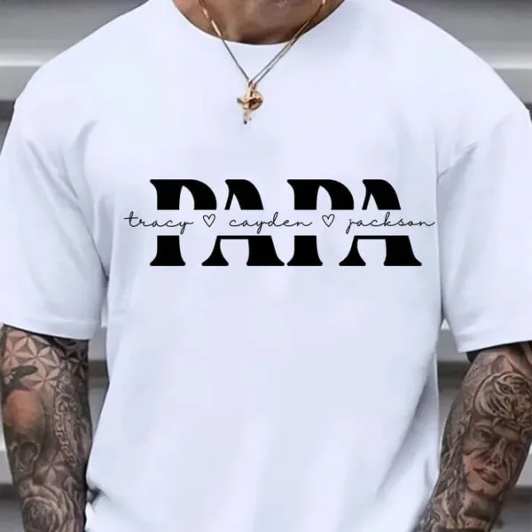 Personalized Father's Day Shirts, Custom Name Dad Daddy with Name Kids - The Best Father's Day Gift