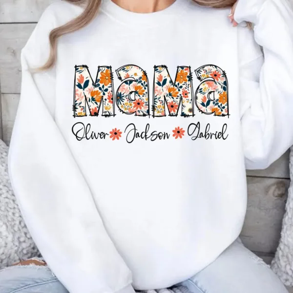Custom Floral Mama Sweatshirt – Mother's Day Gift for Gigi, Mimi, Granny, and Grandma