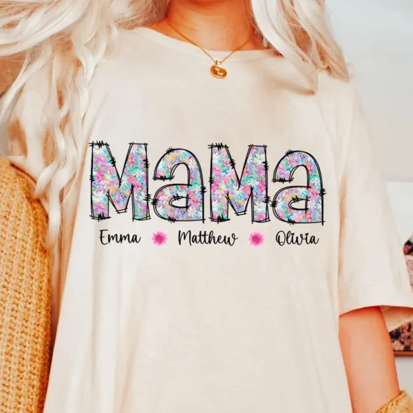 Gift for Mom: Personalized Floral Mama, Grandma, Mimi, Gigi, Nana | Custom Name