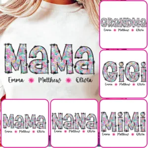 Gift for Mom: Personalized Floral Mama, Grandma, Mimi, Gigi, Nana | Custom Name