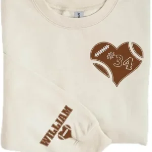 Personalized Football Sweatshirt - Custom Football Player Sweatshirt - The Best Gift for Holiday