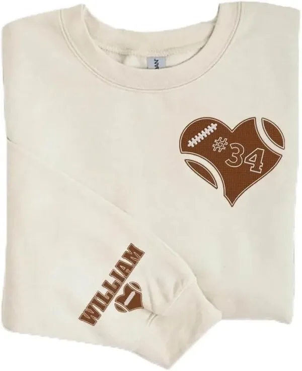 Personalized Football Sweatshirt - Custom Football Player Sweatshirt - The Best Gift for Holiday