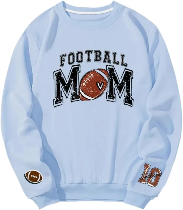 Personalized Football Mom Sweatshirt, Football Mama, Custom Name and Number On Sleeve
