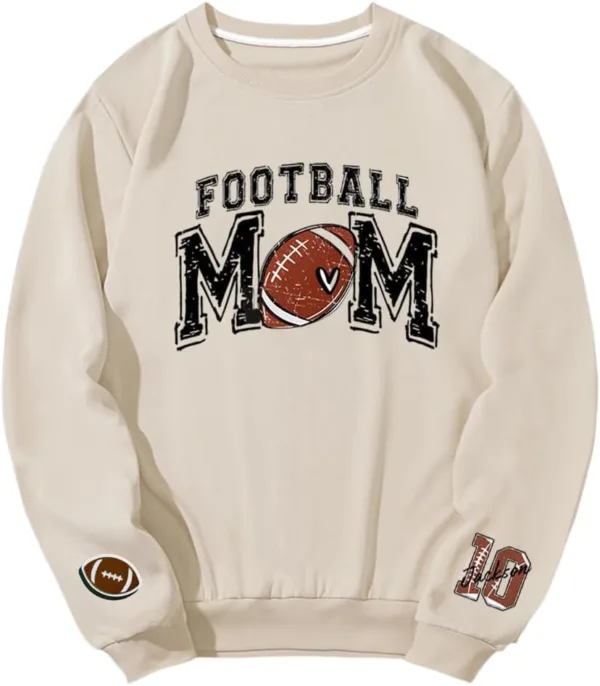 Personalized Football Mom Sweatshirt, Football Mama, Custom Name and Number On Sleeve